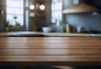 countertop kitchen background interior wooden table Empty