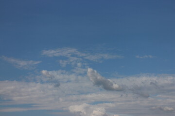 Blue sky and White cloud nature background.