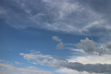 Blue sky and White cloud nature background.