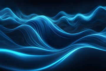 Obraz premium A blue wave with a dark background