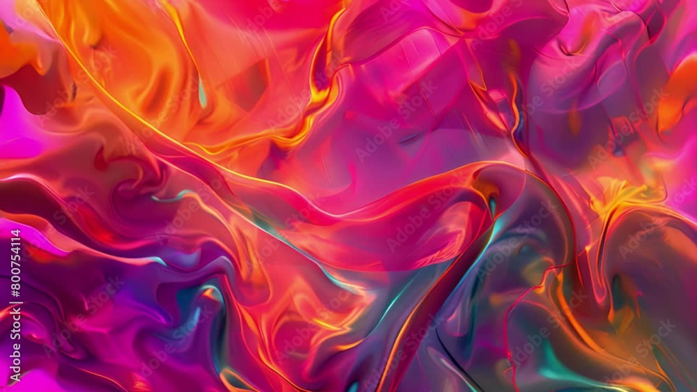 Poster vibrant abstract holographic swirls capturing visual movement