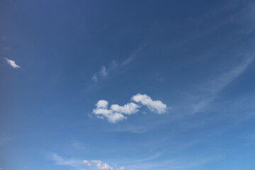 Blue Sky background with tiny Clouds. Panorama background.