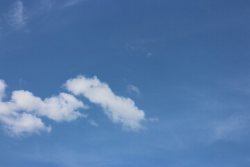 Blue Sky background with tiny Clouds. Panorama background.