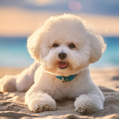 dog on the beach