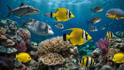 Fototapeta na wymiar sea animals,,fish in aquarium