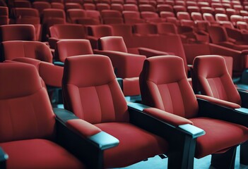 Obraz premium theater ready show red armchairs Empty
