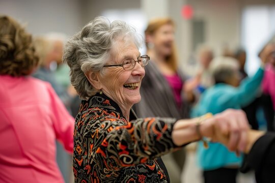 A Vibrant Celebration of Love and Life: LGBTQ+ Seniors Twirling with Joy at a Heartwarming Tea Dance Gathering