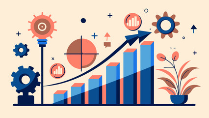 Growth Curve Concept Illustration, Startup Success Path Visual  