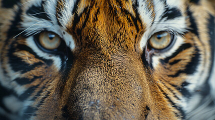 Close up of the face of an Amur Tiger Panthera tigris altaica. Generative Ai