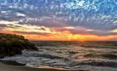 Beautiful sunset beach landscape, Perth Western Australia	