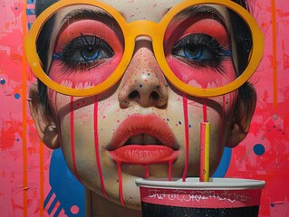 Pop Art Style, Color Product Photography, Abstract Color Background, Retro Color Poster Design, Vector Illustration, Visual Art
