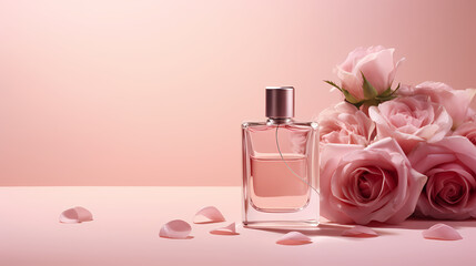 Obraz na płótnie Canvas Elegant glass perfume bottle
