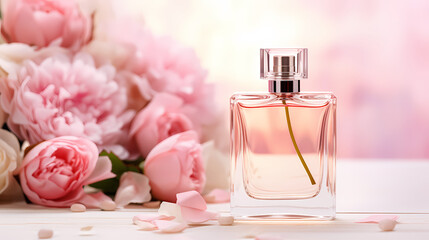 Elegant glass perfume bottle