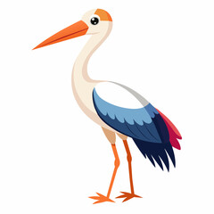stork vector illustration with white background
