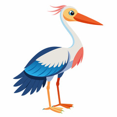 stork vector illustration with white background