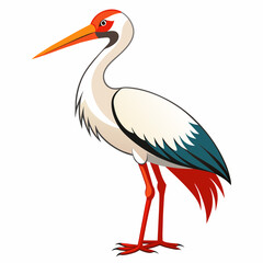 stork vector illustration with white background