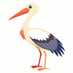 stork vector illustration with white background