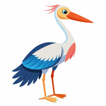 recommend clip art: stork vector illustration with white background