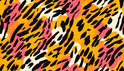 Fototapeta premium Seamless Colorful Tiger Texture Pattern