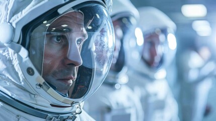 A team of doctors and psychologists discussing the best mental preparation ods for astronauts embarking on a multiyear journey through the cosmos..