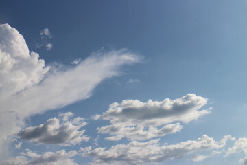 Blue sky with cloud. Clearing day and Good weather in the morning.