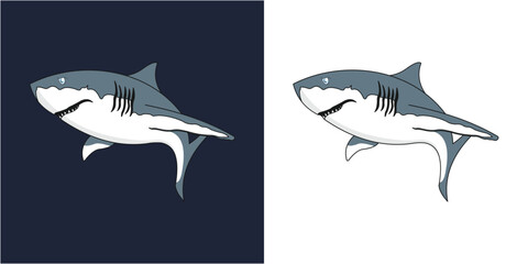 Shark Vector Design Illustration Template