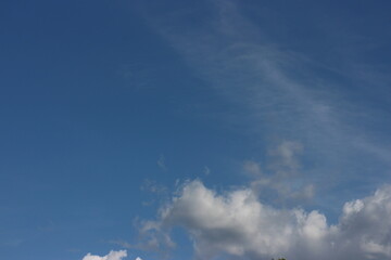 Blue sky with cloud. Clearing day and Good weather in the morning.