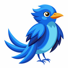 blue bird with speech bubbles, blue birds vector illustration with white background