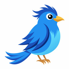 blue bird with speech bubbles, blue birds vector illustration with white background