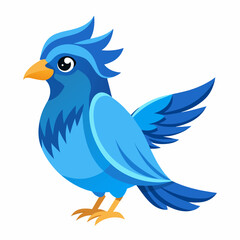 blue bird with speech bubbles, blue birds vector illustration with white background