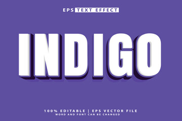 indigo eps 3d editable text effect, 3d text mockup,