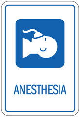 Hospital way finding sign anesthesia