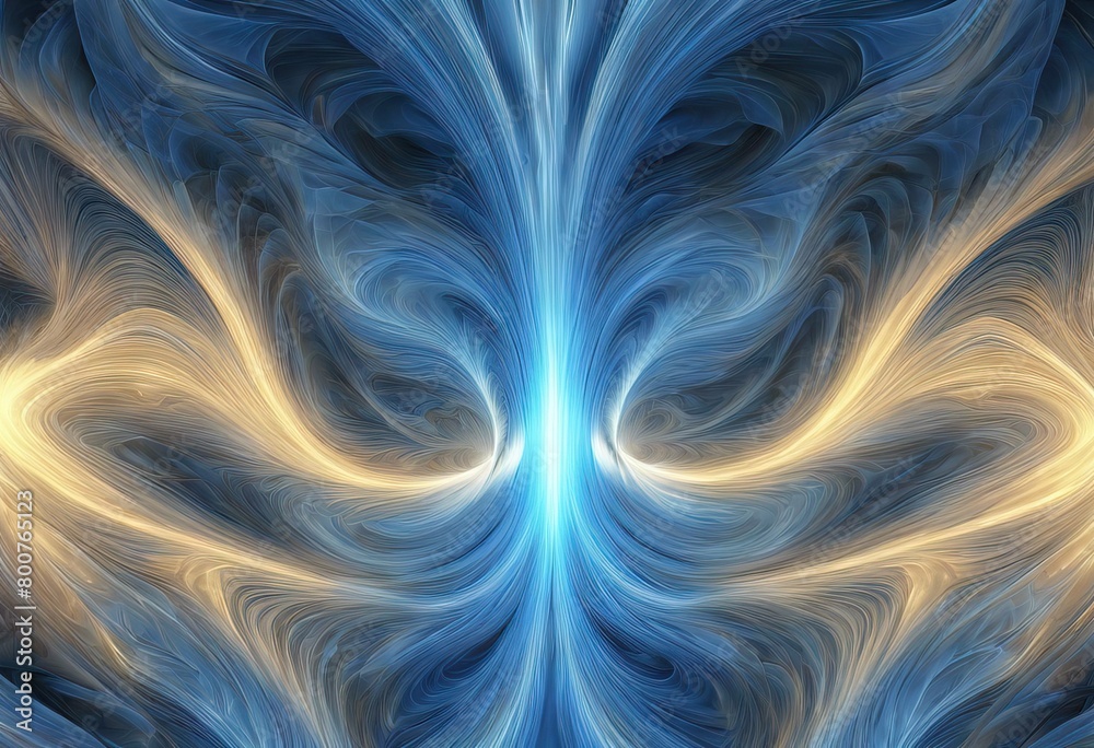 Wall mural 'light abstract fractal rendering 3d background blue'