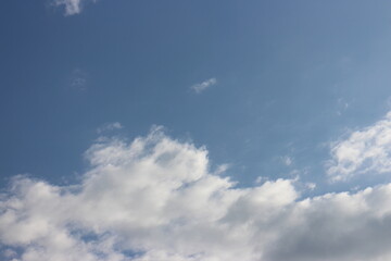 Blue sky with white clouds.