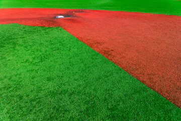 Outdoor baseball field with copy space.