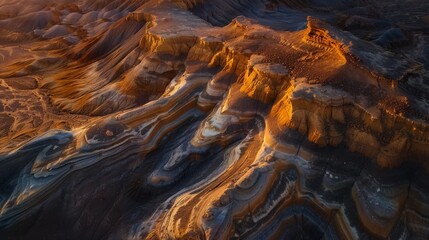 Aerial Photography of Sandstone at Sunset