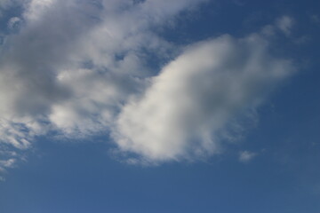 blue sky background with tiny clouds