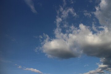 blue sky background with tiny clouds