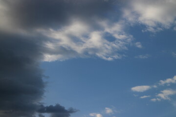 Fototapeta premium blue sky background with tiny clouds