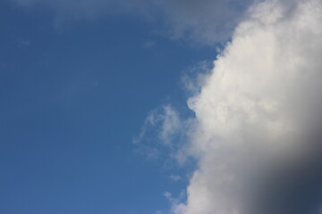 blue sky background with tiny clouds