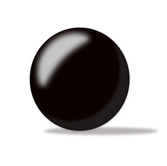 Elevate your designs with this sleek 3D ball. Its black hue and subtle shadow create depth and sophistication. Perfect for digital art, websites, and more