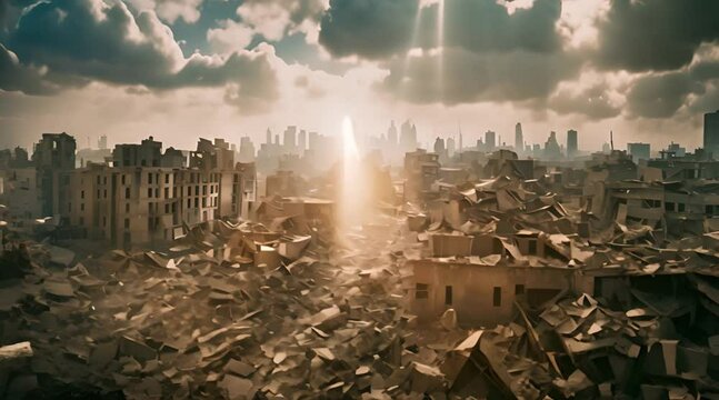 The collapsed buildings city