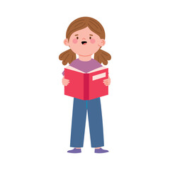 reader girl holding a book