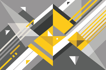 Modern style abstract background yellow, gray and white colors. Trendy geometric abstract design