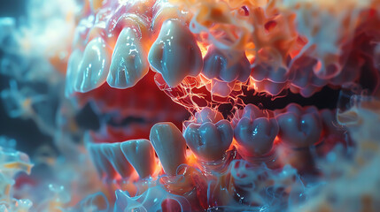 Hyperdetailed image of a dentist applying desensitizing agent for sensitive teeth