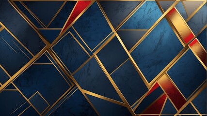 blue gold red luxurious abstract geometric

