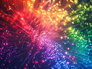 Generative AI Rainbow fireworks