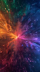Generative AI Rainbow fireworks