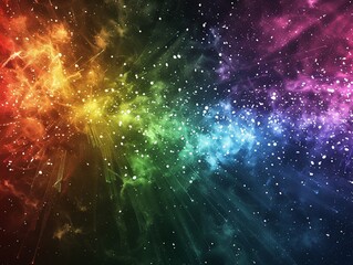 Obraz premium Generative AI Rainbow fireworks