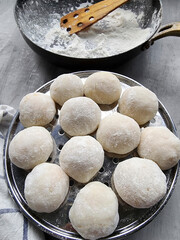 Popular Chinese dessert. Homemade Lo Mai Chi aka Chinese Peanut Mochi. Eaten fresh before the sugar granule melts, it gives a crunchy biting sensation coupled with the aroma of chopped roasted peanut 
